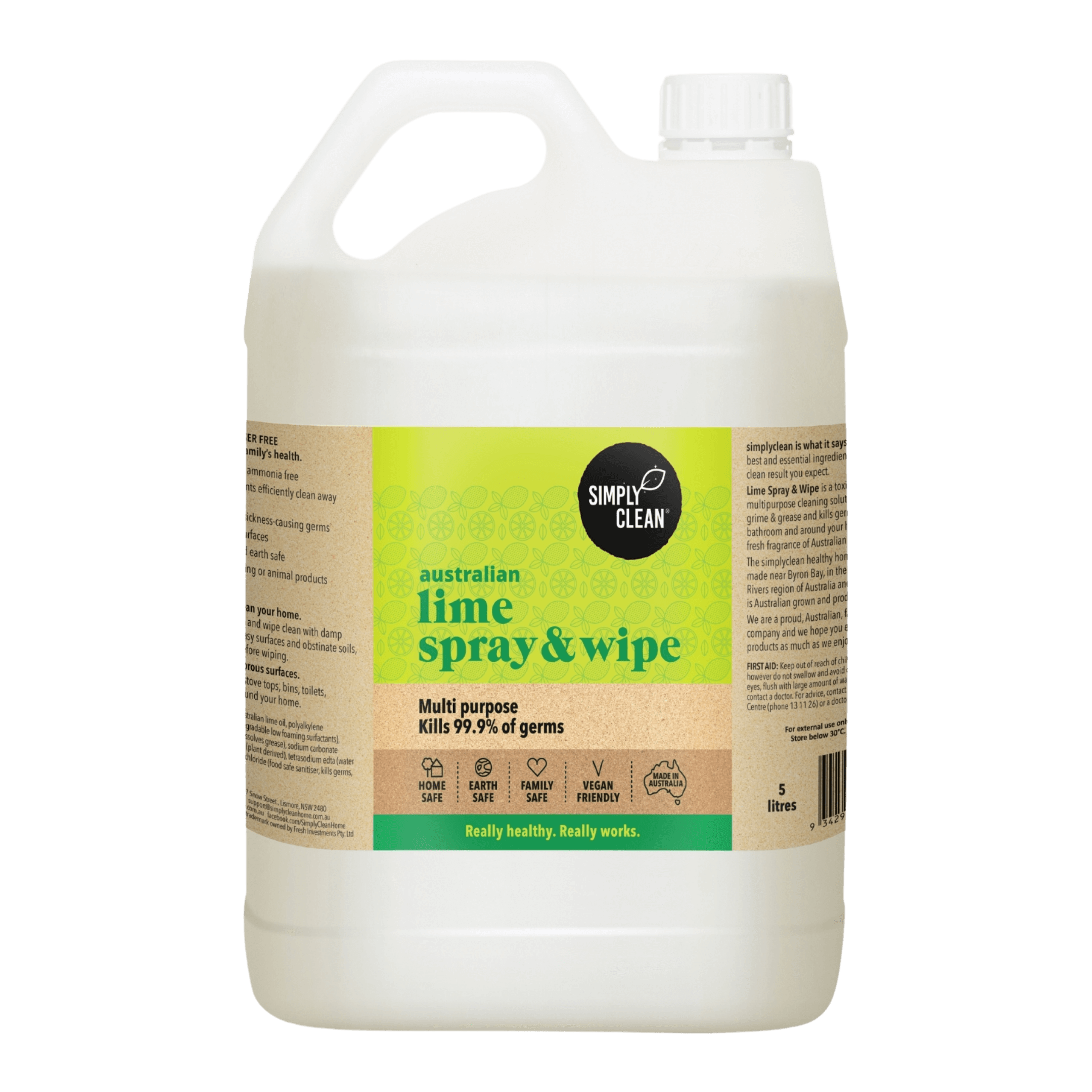 Lime Spray & Wipe - 5 Litres Bulk.
