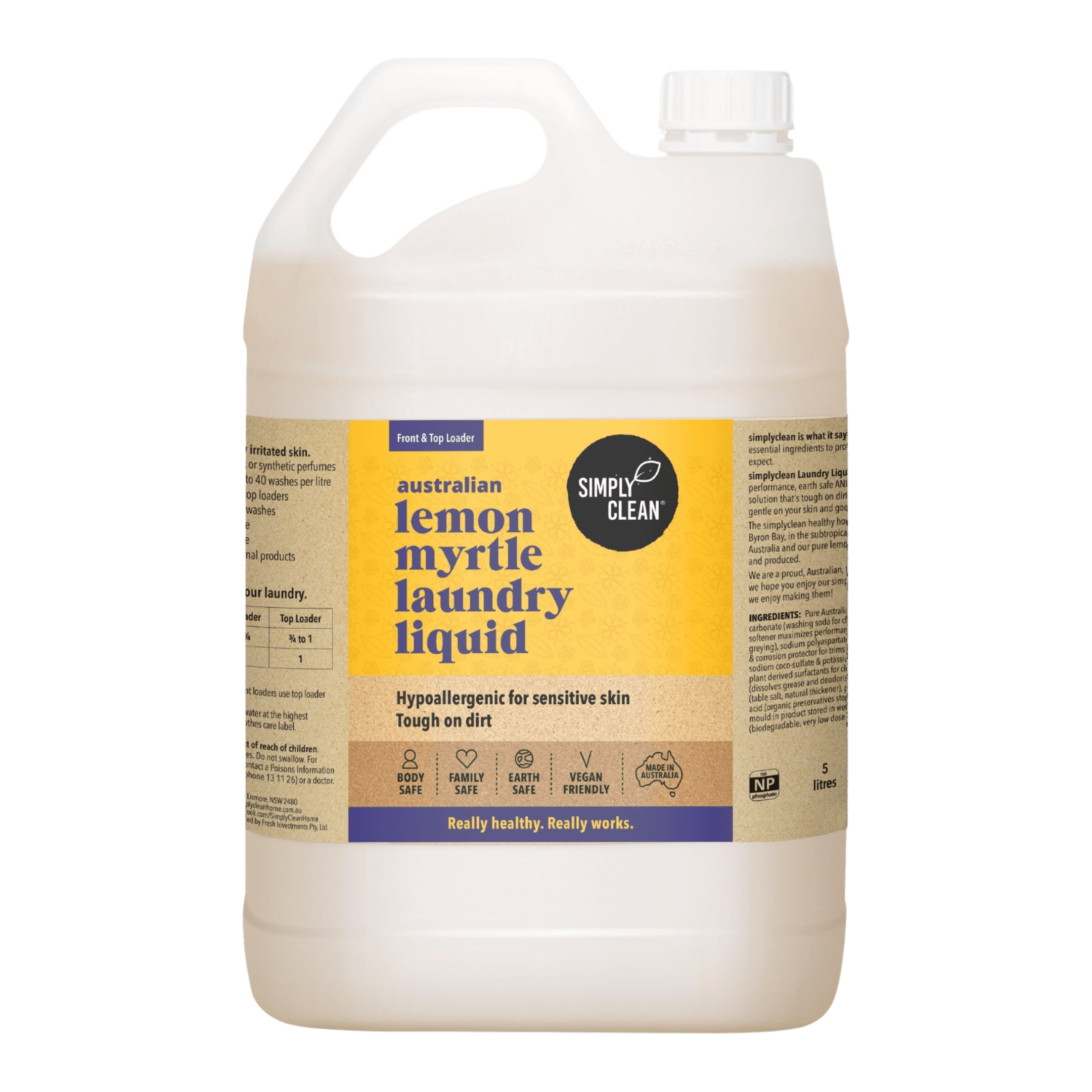 Lemon Myrtle Laundry Liquid - 5 Litres Bulk.