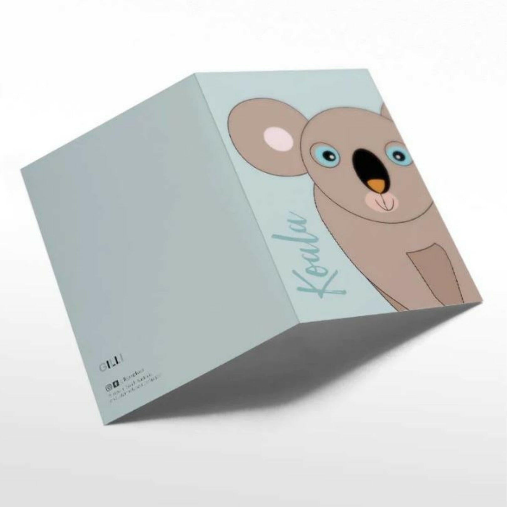 Koala cartoon card.
