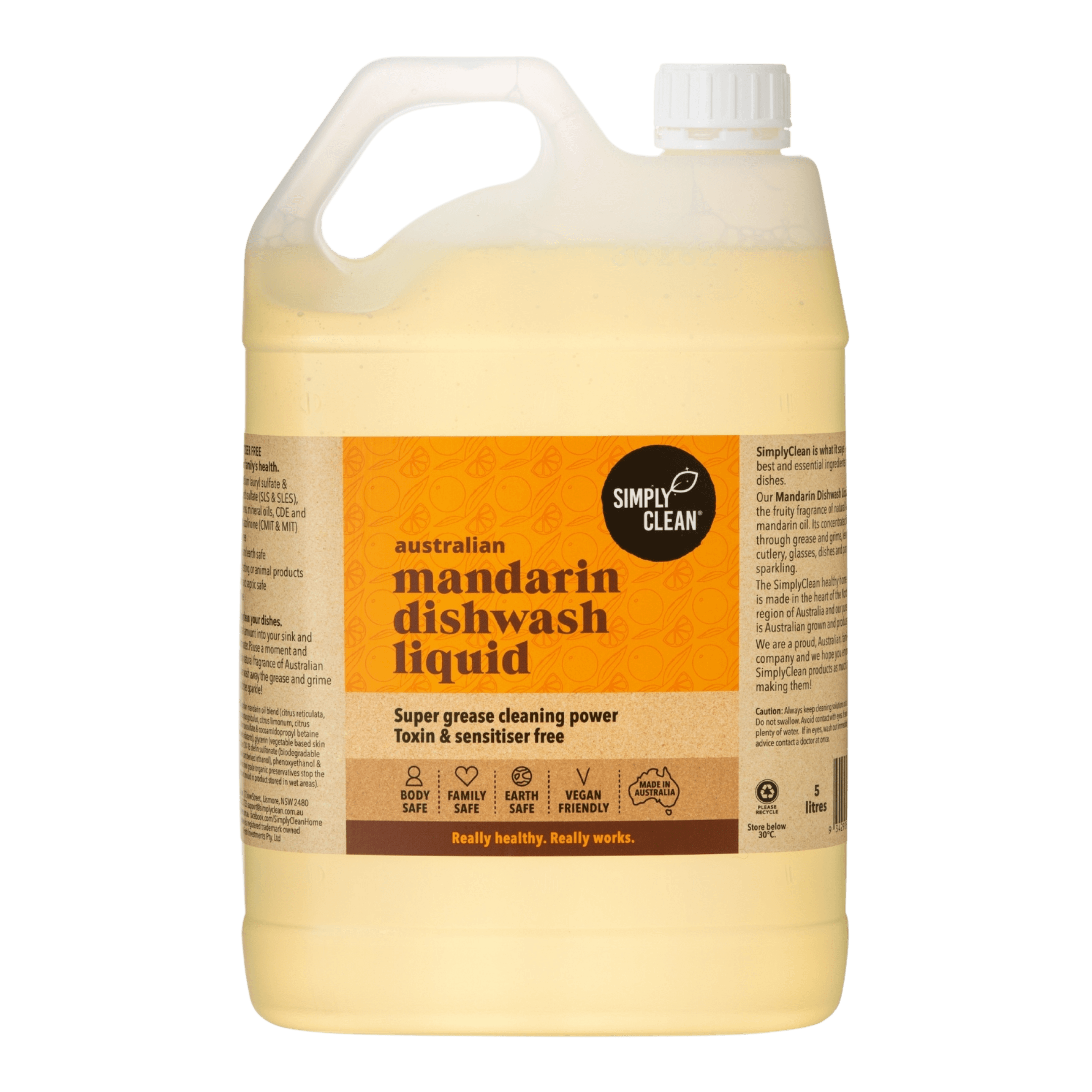 Mandarin Dishwash Liquid - 5 Litres Bulk.