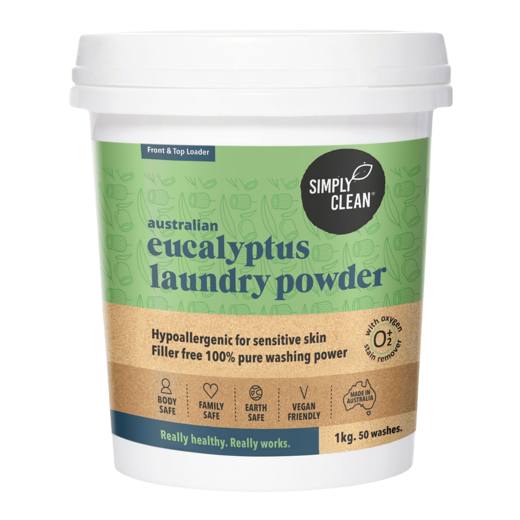Eucalyptus Laundry Powder - 15kg Bulk PAIL = 750 washes.