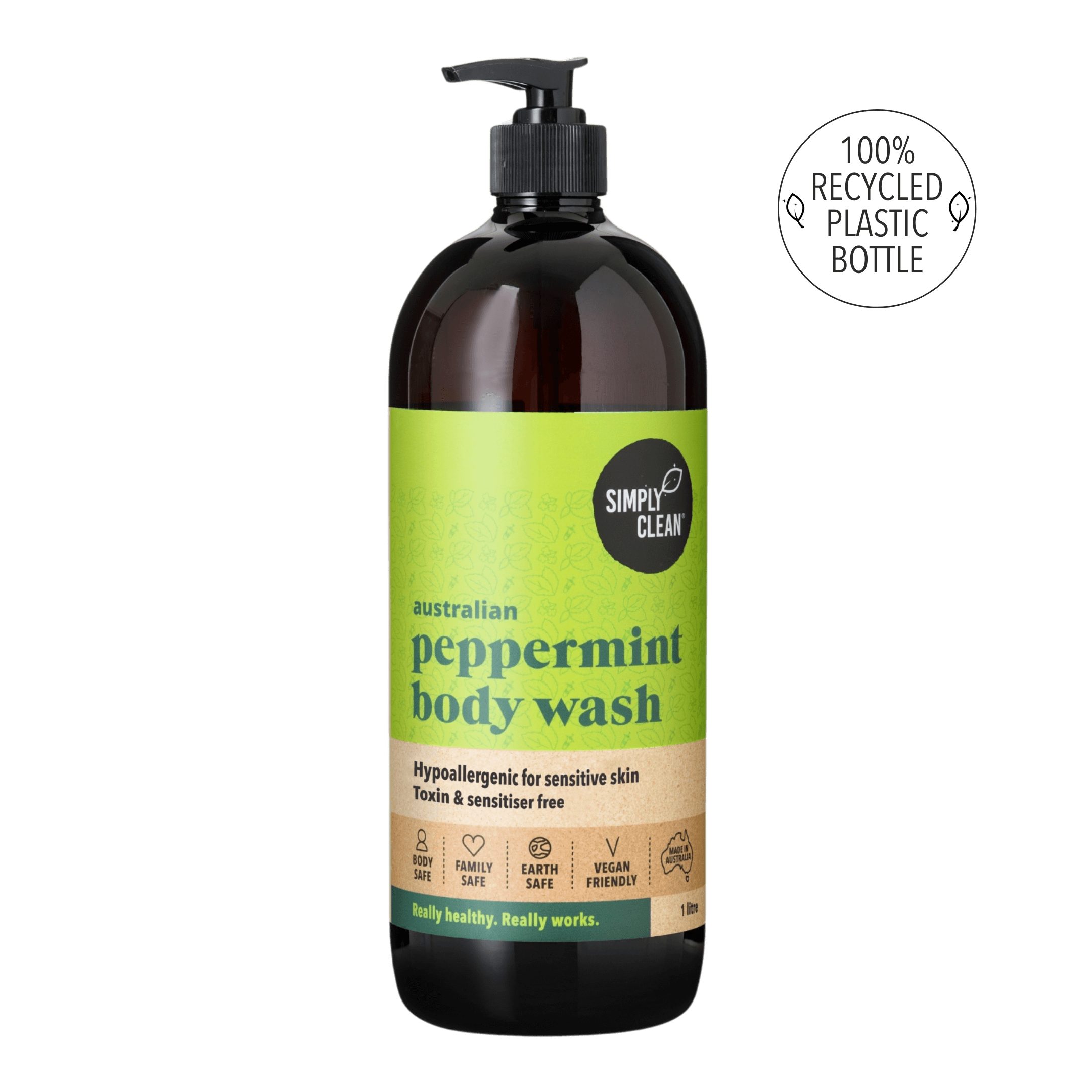 Peppermint Body Wash - 1 Litre.