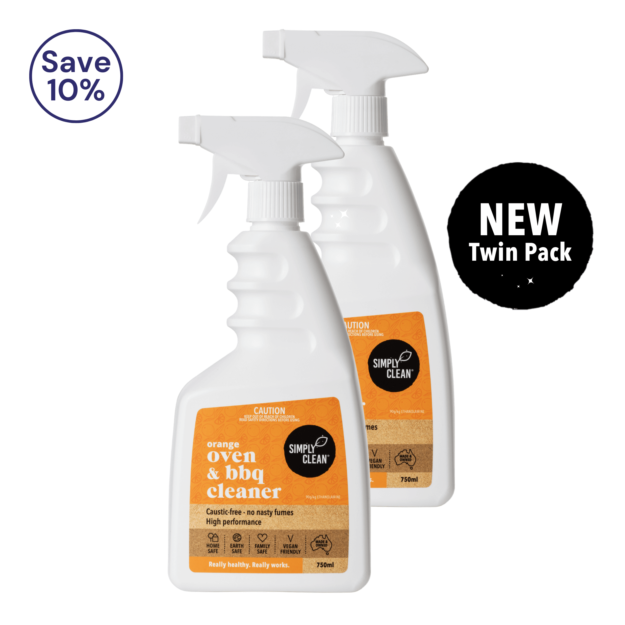 Orange Oven & BBQ Cleaner - 750ml - TWIN PACK.